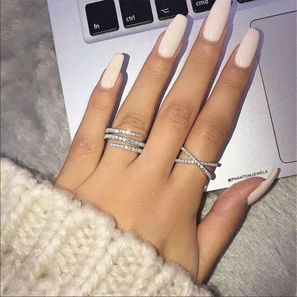 NWT Full CZ Stone Luxury 925 Sterling Silver Ring - Picture 2 of 3